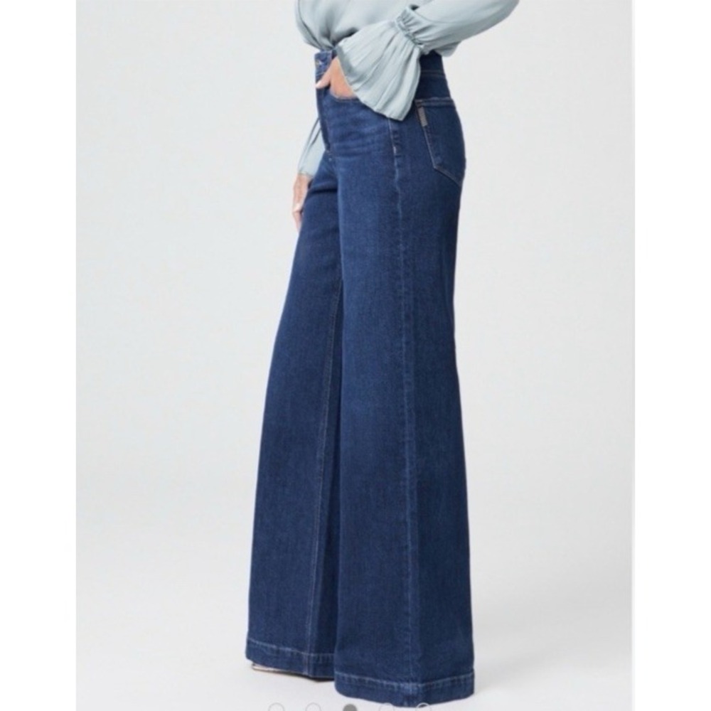 Wide-Leg High-Rise Jeans in Dark Indigo